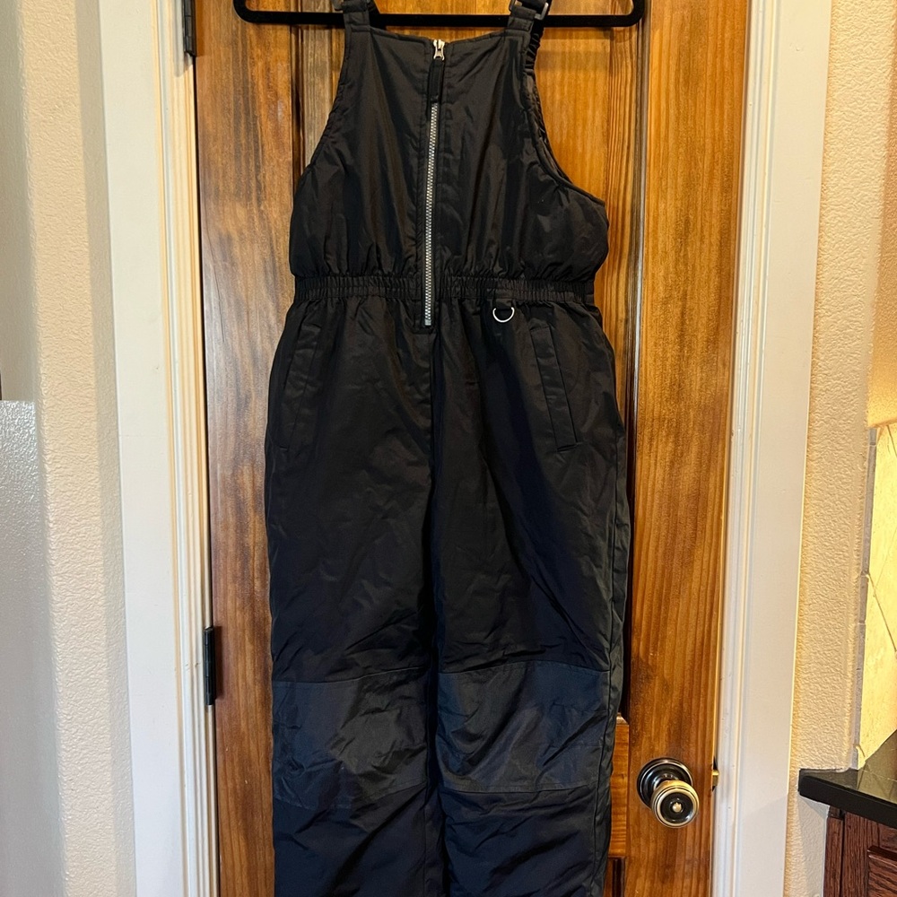 Kids Black Ski Bibs with Zipper